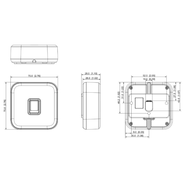 Lector Proximidad Mifare + huella RS485 IP65 - Imagen 2
