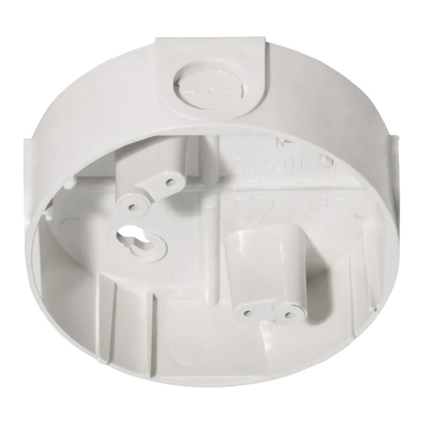 Zócalo de superficie para tubo de hasta 22mm diámetro exterior. Color Blanco