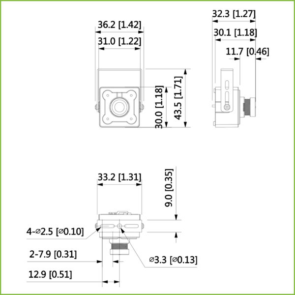 Minicámara HDCVI 2M 1080P DN WDR 120dB Starlight 2.8mm AUDIO - Imagen 2