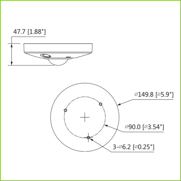 Fisheye HDCVI 4K DN WDR IR15m 2.5mm IP67 IK10 MIC - Imagen 2