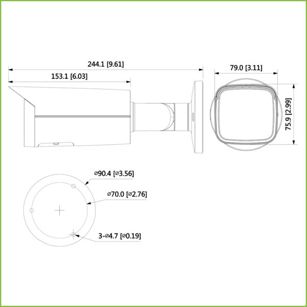 Tubular HDCVI 4EN1 5M DN WDR Starlight IR80m 2.7-13.5mm VFM IP67 AUDIO MIC - Imagen 3