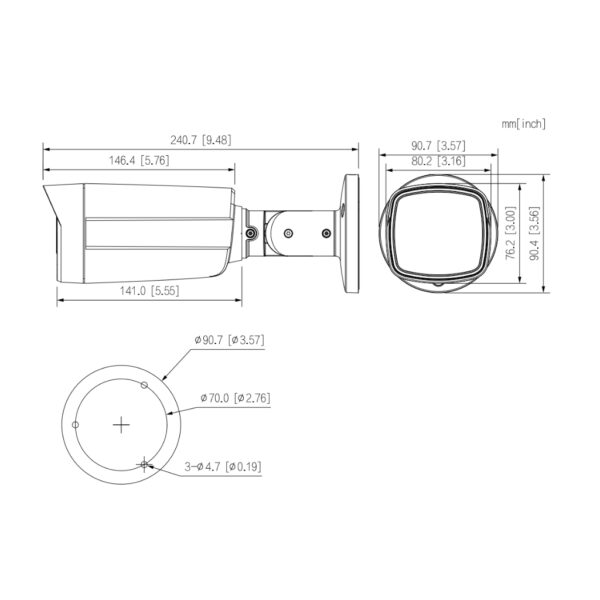 Tubular HDCVI 4EN1 4K DN WDR Starlight IR80m 2.8mm IP67 - Imagen 3