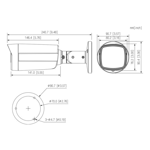 Tubular HDCVI 4EN1 4K dWDR IR80m 3.6mm Disuasión activa IP67 - Imagen 2