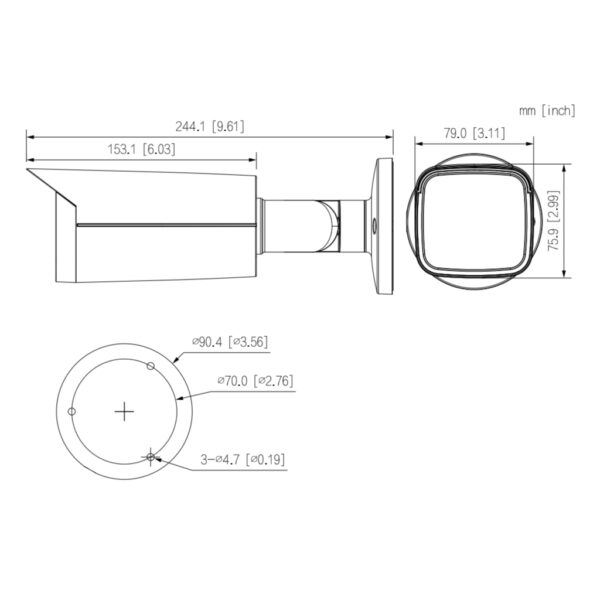 Tubular HDCVI 4EN1 4K DN ICR WDR Starlight IR80m 2.7-13.5 VFM IP67 MIC - Imagen 3