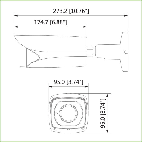 Tubular HDCVI 4K DN WDR Starlight IR100m 3.7-11mm VFM IP67 IK10 Audio Alarma Dual - Imagen 2