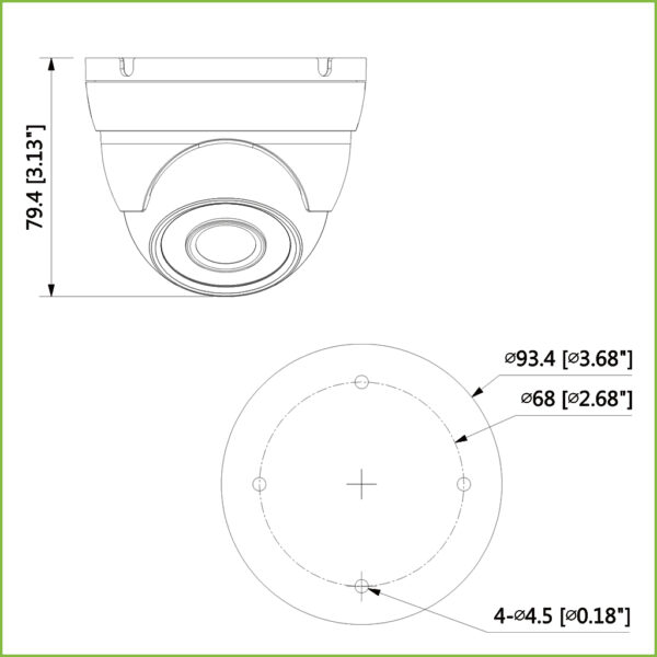 MiniDomo HDCVI 4EN1 2M 1080P DN ICR IR30m 0Lux 2.8mm IP67 Color Negro - Imagen 2