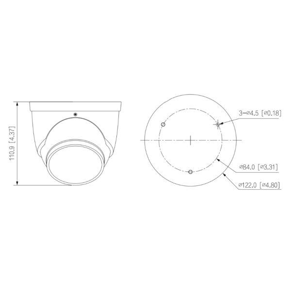 Domo HDCVI TiOC 4EN1 5M WDR Iluminación Dual LED40m/IR40m 3.6mm IP67 MIC - Imagen 4