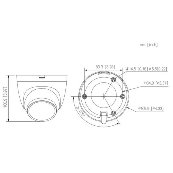 MiniDomo HDCVI 4EN1 5M WDR Starlight IR40m 2.8mm IP67 MIC Quick-to-install - Imagen 3