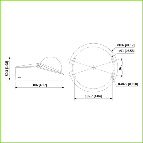 Domo HDCVI 4EN1 5M DN ICR WDR Starlight IR30m 2.8mm IP67 IK10 MIC - Imagen 3
