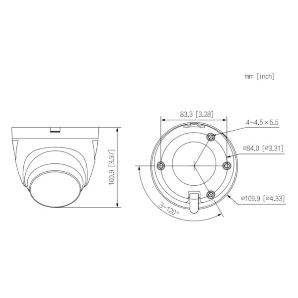 Domo HDCVI 4EN1 4K dWDR IR60m 2.8mm IP67 Disuasión activa Quick-to-install - Imagen 2