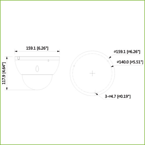 Domo HDCVI 4K DN WDR IR50m 3.7-11mm VFM IP67 IK10 Audio Alarma Dual - Imagen 2