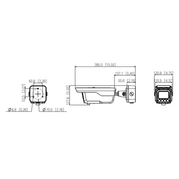 Tubular IP ANPR Acceso H265 4MP IR20m 8-32VFM IP67 IK10 E/S PoE AUDIO - Imagen 3