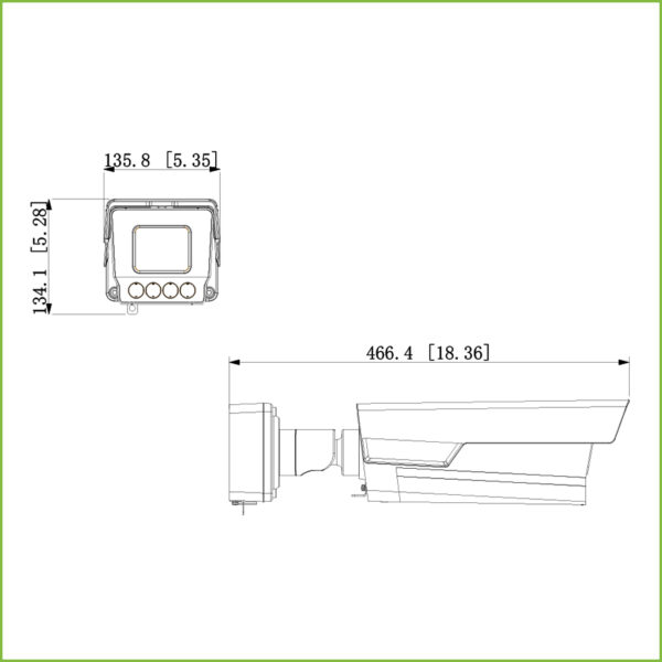 Tubular IP ANPR H265 4MP 4IR830nm 10-50VFM IP67 IK10 PoE AUDIO E/S AI - Imagen 2