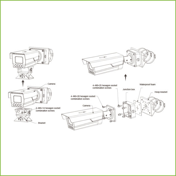 Tubular IP ANPR H265 4MP 4IR830nm 10-50VFM IP67 IK10 PoE AUDIO E/S AI - Imagen 3