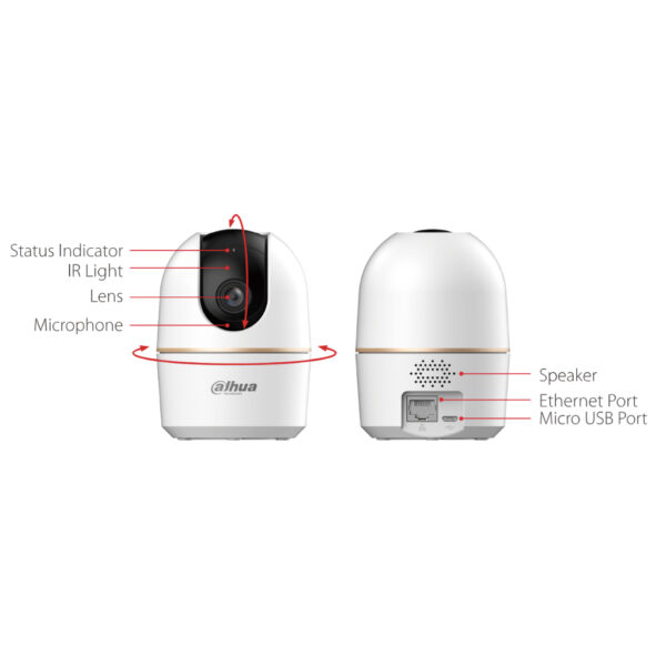 Cubo PT IP H265 4M DN IR10m 3.6mm WiFi Audio SD 5V MIC - Imagen 4