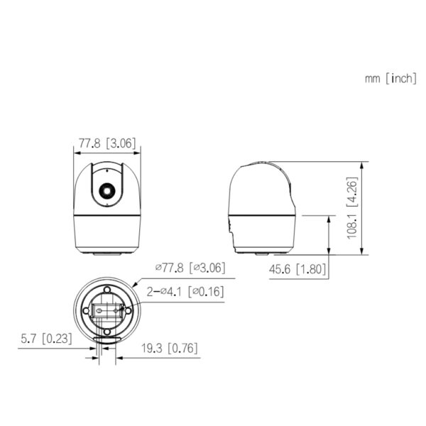 Cubo PT IP H265 4M DN IR10m 3.6mm WiFi Audio SD 5V MIC - Imagen 5