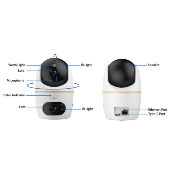 Cubo PT IP DUAL-LENS H265 5M+5M DN LED30m/IR30m 3.6mm SD 5V MIC/Altavoz WiFi - Imagen 6