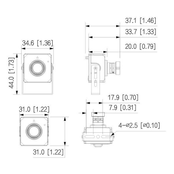 Minicámara IP H265 Pinhole 4M DN WDR Starlight 2.8mm IVS AUDIO MIC - Imagen 2