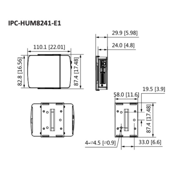 Minicámara IP H265 Pinhole 2M DN WDR 2.8mm IVS AUDIO E/S + Unidad principal AI - Imagen 2