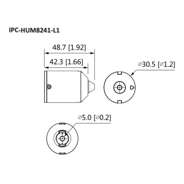 Minicámara IP H265 Pinhole 2M DN WDR 2.8mm IVS AUDIO E/S + Unidad principal AI - Imagen 3