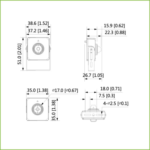 Minicámara IP H265 Pinhole 4M DN WDR 2.8mm IVS AUDIO E/S + Unidad principal AI - Imagen 3