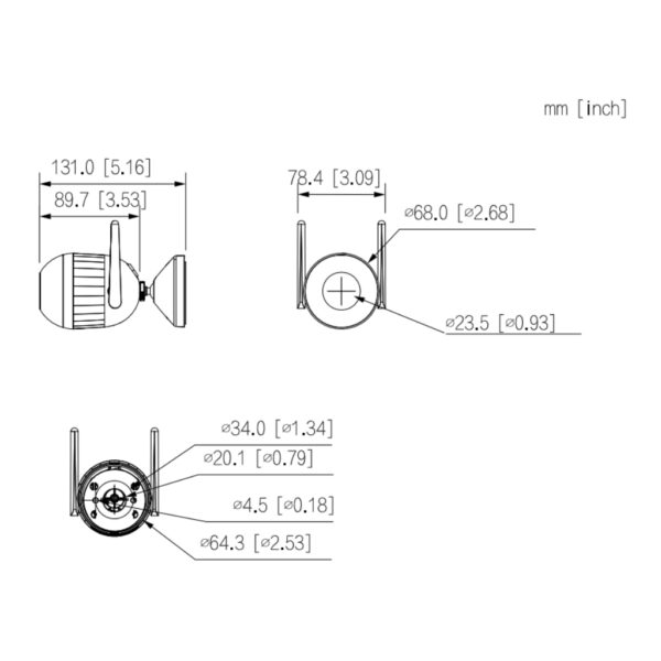 F2C-PV - Tubular IP H265 2M FULL COLOR Iluminación Dual LED30m/IR30m 2.8mm IP67 MIC/Altavoz WiFi AI - Imagen 2