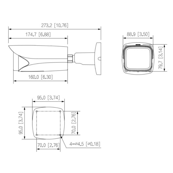 Tubular IP H265 5M WDR Deeplight IR120m 7-35VFM IP67 IK10 ePoE AUDIO E/S AI - Imagen 2