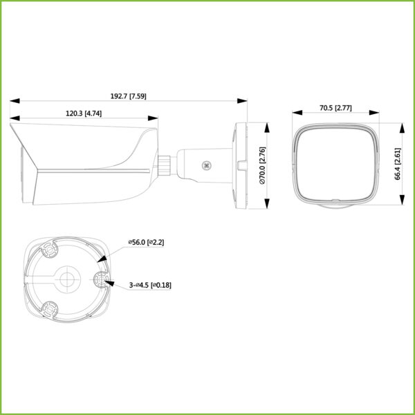Tubular IP H265 AI 8M 4K DN WDR Starlight IVS SMD IR30m 3.6mm IP67 PoE AUDIO MIC E/S - Imagen 3