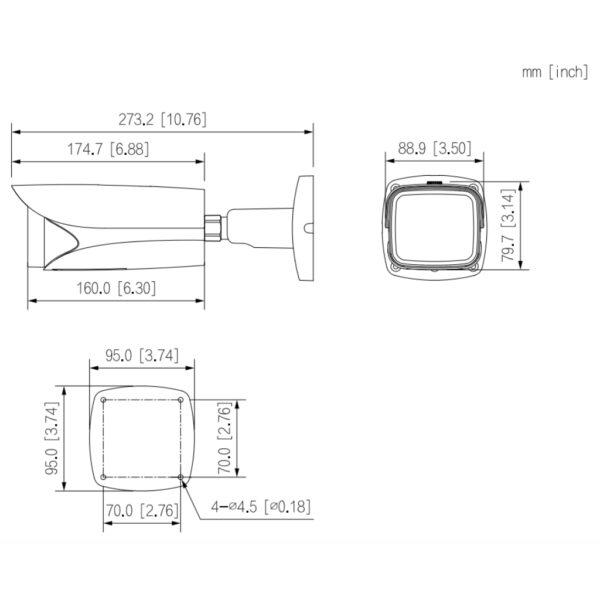 Tubular IP H265 8M 4K WDR Deeplight IR120m 8-32VFM IK10 IP67 ePoE SD AUDIO E/S AI - Imagen 3