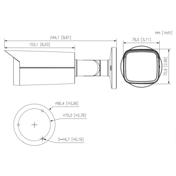 Tubular IP H265 8M WDR Deeplight IR80m 3.6mm IK10 IP67 ePoE SD AUDIO MIC E/S AI - Imagen 4