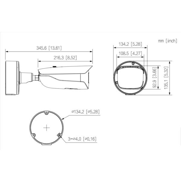 Tubular IP H265 12M dWDR Deeplight IR60m 2.7-12VFM IK10 IP67 PoE+ SD AUDIO E/S AI - Imagen 4