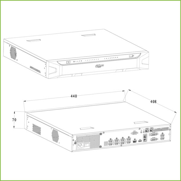 Decoder IP para 9 Monitores 9x HDMI 36ch@1080P 9ch@4K H.265 2HDMI 2DVI E/S - Imagen 3