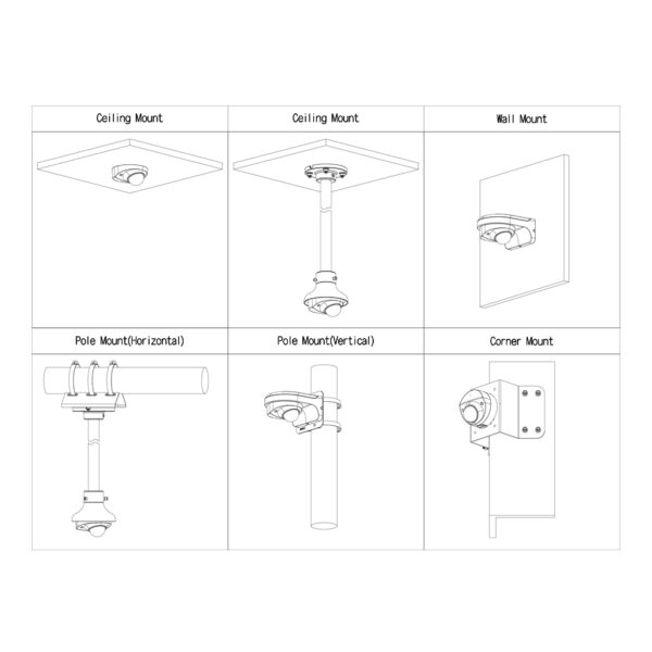 Domo IP H265 2M DN SMART WDR Starlight IVS IR30m 2.8mm IK10 IP67 PoE SD MIC AUDIO E/S Color Negro - Imagen 3