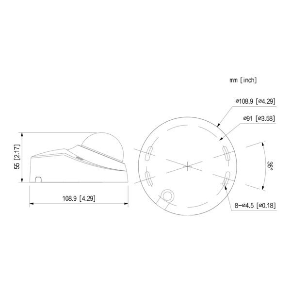 Domo IP H265 2M DN SMART WDR Starlight IVS IR30m 3.6mm IK10 IP67 PoE SD MIC AUDIO E/S - Imagen 2