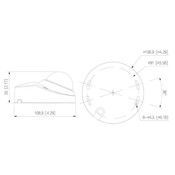Domo IP H265 2M FULL COLOR WDR Iluminación Dual LED30m/IR30m 2.8mm IK10 IP67 PoE MIC AUDIO E/S AI - Imagen 2