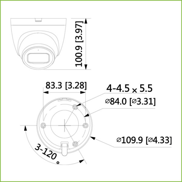MiniDomo IP H265 2M DN SMART Starlight IVS IR30m 2.8mm IP67 PoE SD MIC - Imagen 2