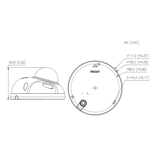 Domo IP H265 2M DN WDR Starlight IVS IR30m 2.8mm IK10 IP67 PoE SD MIC AUDIO E/S AI - Imagen 2