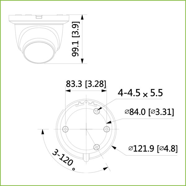 MiniDomo IP H265 AI 2M DN SMART WDR Starlight IVS SMD IR50m 2.8mm IP67 PoE SD MIC - Imagen 2