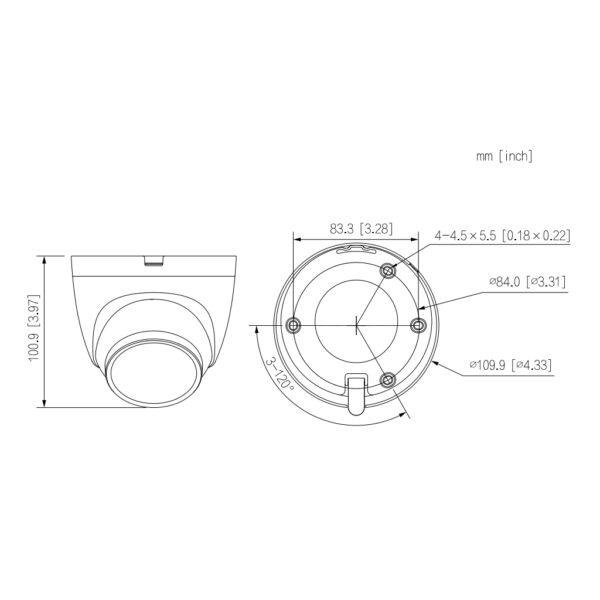 MiniDomo IP H265 4M DN WDR 3DNR Starlight IR30m 2.8mm IP67 PoE SD MIC AI Color negro - Imagen 3