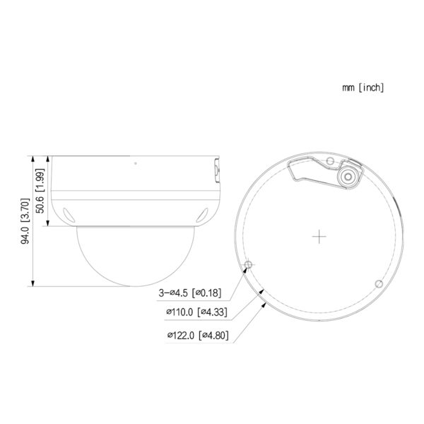 Domo IP Gran Angular H265 4M WDR Starlight IR15m 2.1mm IP67 IK10 PoE AUDIO MIC E/S AI - Imagen 2