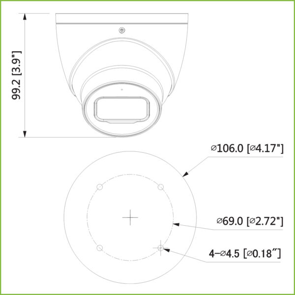 MiniDomo IP H265 AI 4M DN WDR140dB Starlight+ IR50m 2.8mm IP67 PoE MIC - Imagen 2