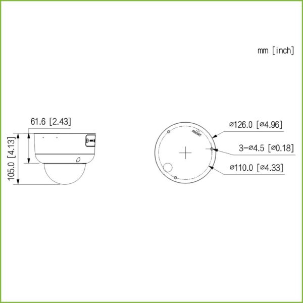 Domo IP H265 4M FULL COLOR 2.0 WDR 140dB Starlight LED40m 2.7-12VFM IK10 IP67 ePoE AUDIO MIC E/S AI - Imagen 2