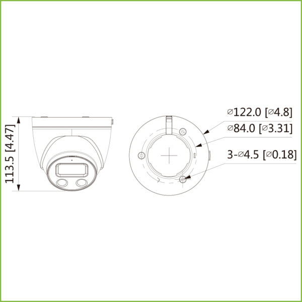MiniDomo IP H265 AI 5M DN SMART WDR Starlight IR50m + LED LUZ BLANCA 2.8mm IP67 PoE SD AUDIO MIC E/S - Imagen 2