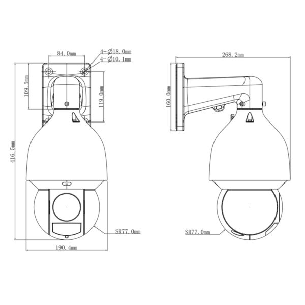 Domo PTZ IP 4M DN WDR Starlight IVS SMD IR150m 32X IP67 IK10 PoE+ AUDIO E/S AI - Imagen 2