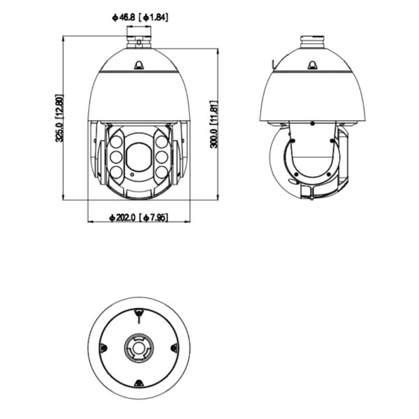 Domo PTZ IP 4M TiOC H265 WDR Starlight Iluminación Dual LED50m/IR150m 25x IP66 PoE+ AUDIO E/S AI - Imagen 3