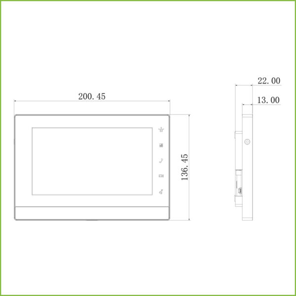 Monitor Interior 7" de Superficie para Videoportero 2-hilos SD 6E 1S Alarma Blanco - Imagen 2