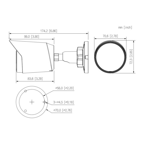 Tubular HDCVI 4EN1 2M 1080P FULL COLOR WDR Smart Light+ LED30m 3.6mm IP67 - Imagen 4