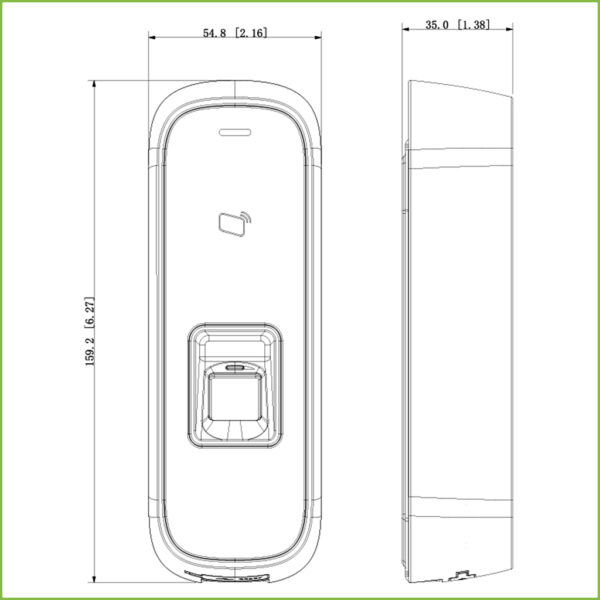 Lector Autónomo Tarjeta Mifare + Huella RS485 IK10 IP65 - Imagen 2