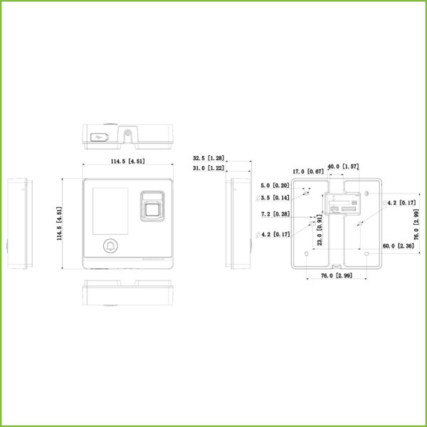 Lector Autónomo LCD 2.8" táctil Huella+PIN+remoto+Tarjeta IDCard - Imagen 4