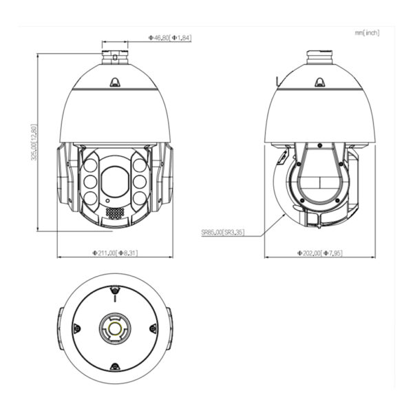 Domo PTZ IP 4M TiOC H265 WDR Starlight Iluminación Dual LED50m/IR150m 32x IP66 AUDIO E/S 4G AI - Imagen 2